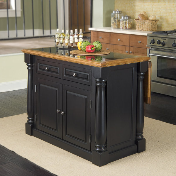 Canora Grey 48'' Wide Rolling Kitchen Island with Granite Top & Reviews Wayfair